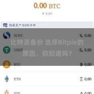 比特派备份 选择Bitpie的原因，你知道吗？